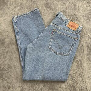 Vintage Levis 505 Jeans Mens 38x29” Light Blue Denim Straight Leg Grunge Y2K